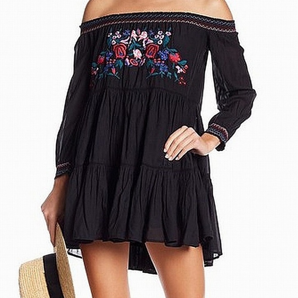 Free People Sunbeams Minidress Floral Embroidered